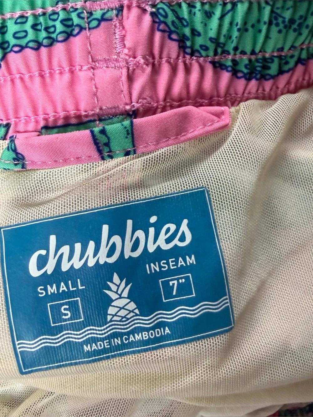 Chubbies‎ The Glades Classic Swim Trunk Pink Alligator Size Small 7” inseam